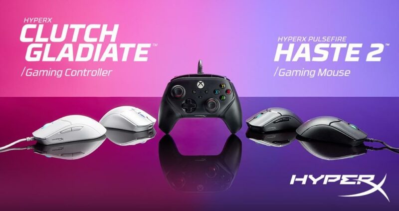 HyperX представила новий дротовий контролер Clutch Gladiate для Xbox та ігрову мишу нового покоління Haste 2